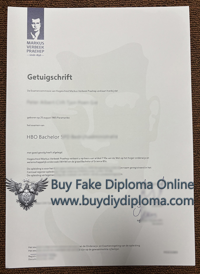 Markus Verbeek Praehep Getuigschrift