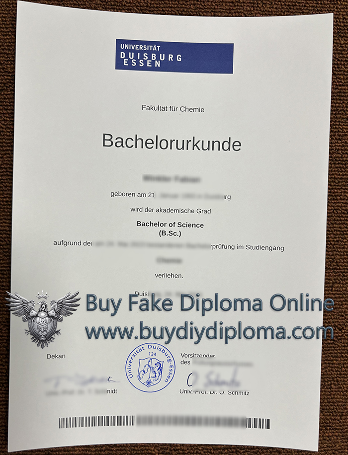 Universität Duisburg-Essen urkunde