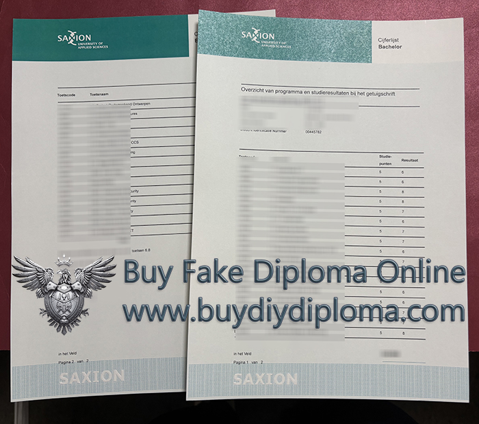 Saxion University of Applied Sciences Academic record