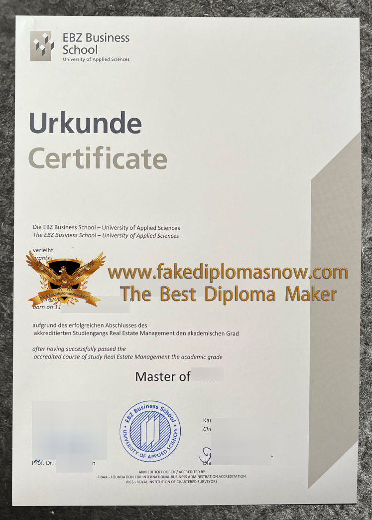 EBZ Business School Urkunde