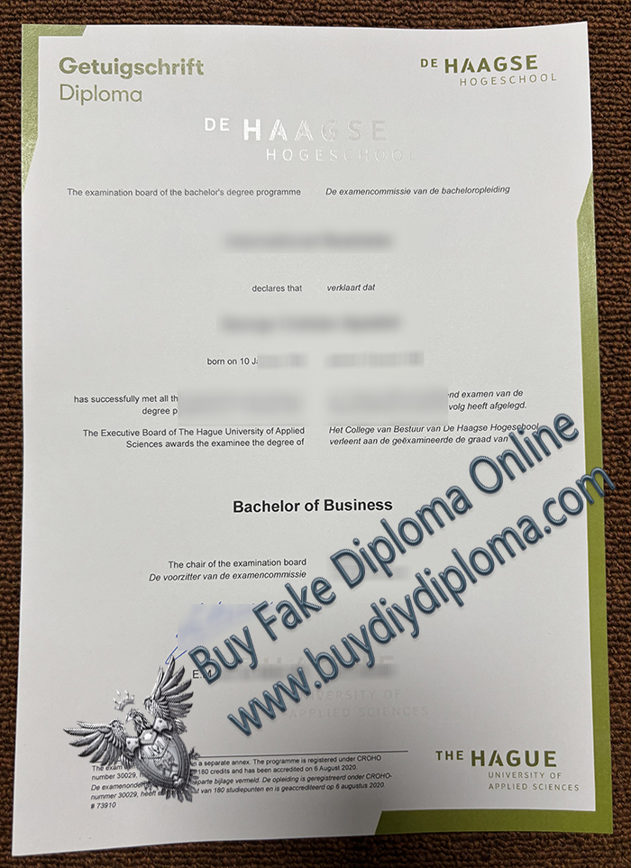 De Haagse Hogeschool Getuigschrift