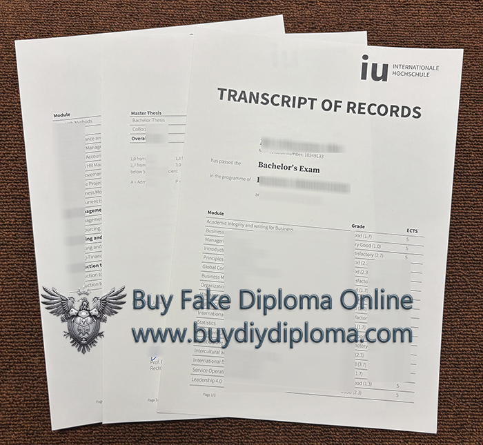 IU Internationale Hochschule Academic record of records