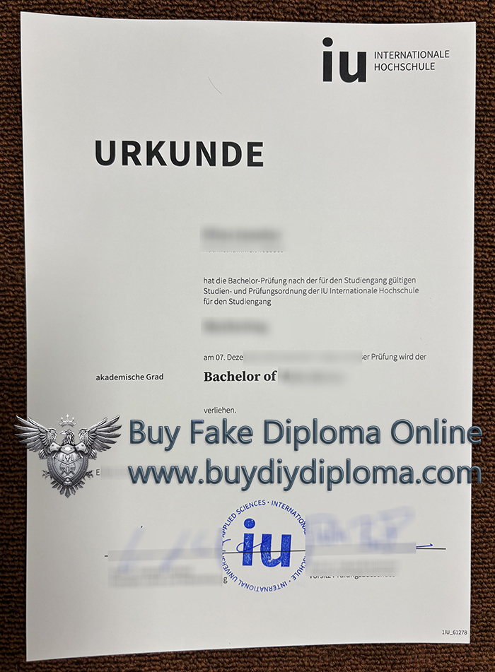 IU Internationale Hochschule urkunde