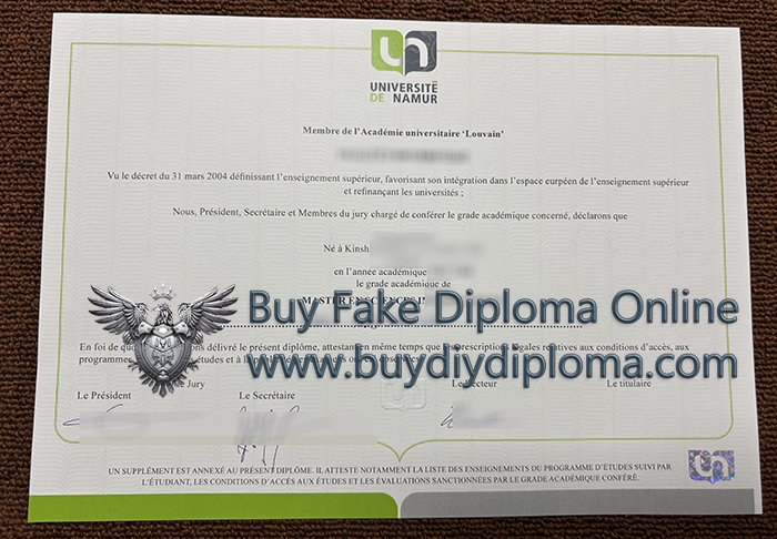 Université de Namur Credentials