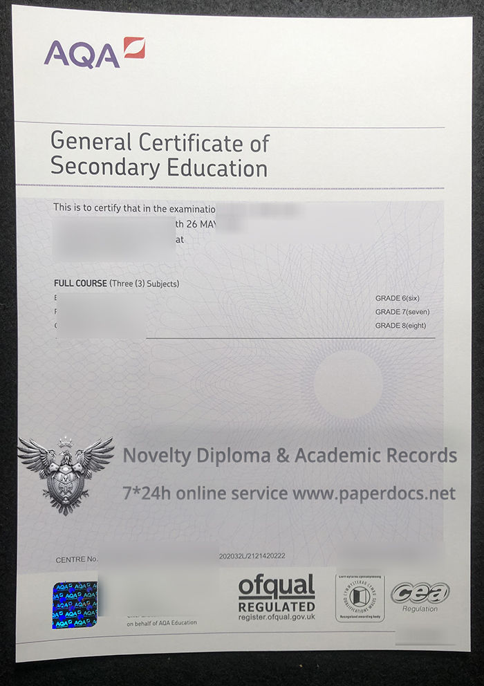 AQA GCSE Certificate