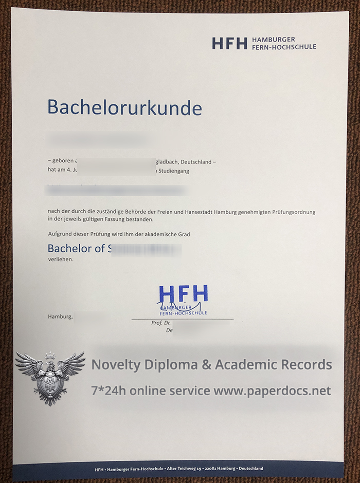 Hamburger Fern-Hochschule Urkunde