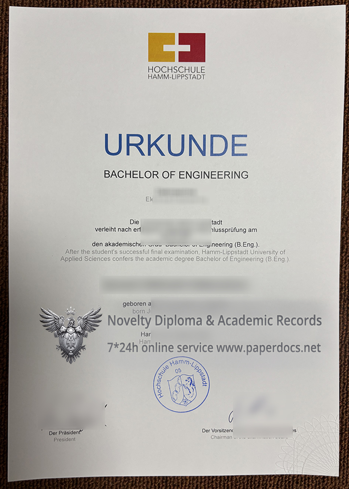 Hochschule Hamm-Lippstadt Urkunde