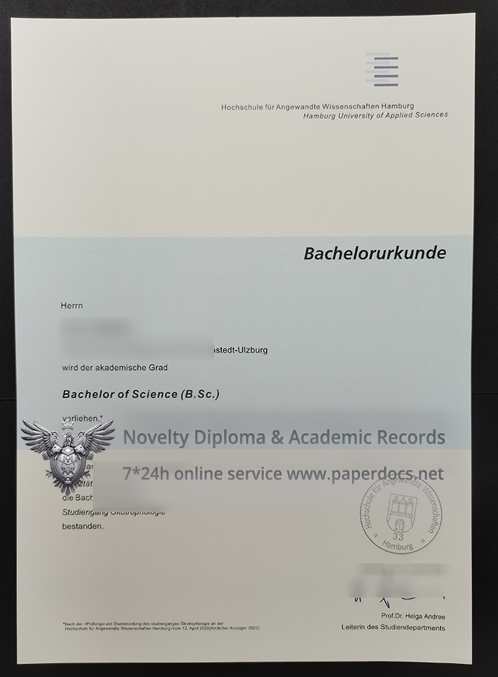 Hochschule für Angewandte Wissenschaften Hamburg Urkunde Hochschule für Angewandte Wissenschaften Hamburg Urkunde