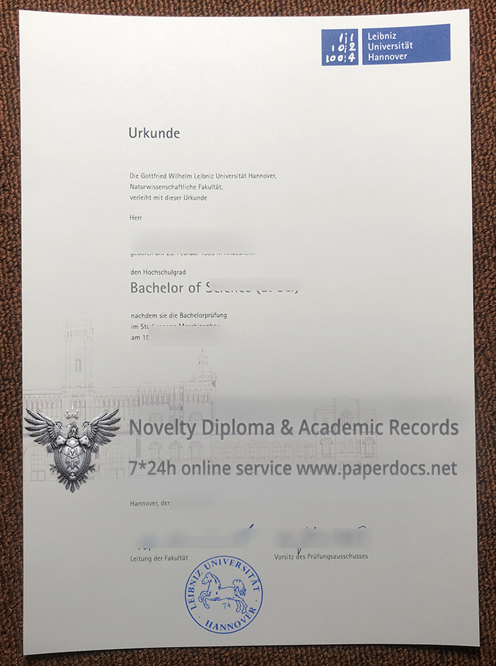 Leibniz Universität Hannover Urkunde Leibniz Universität Hannover Urkunde