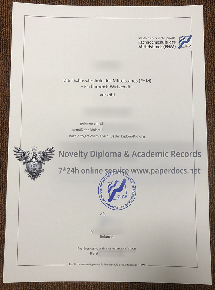 Fachhochschule des Mittelstands Urkunde