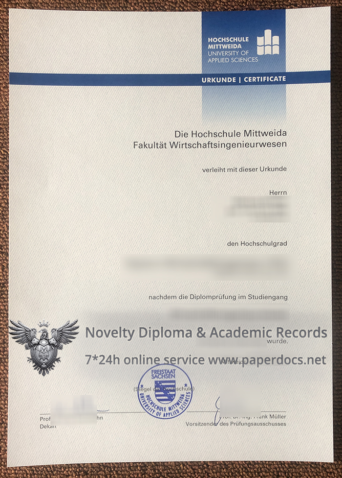 Hochschule Mittweida Credentials, Hochschule Mittweida Urkunde Hochschule Mittweida Credentials sample, Hochschule Mittweida Urkunde