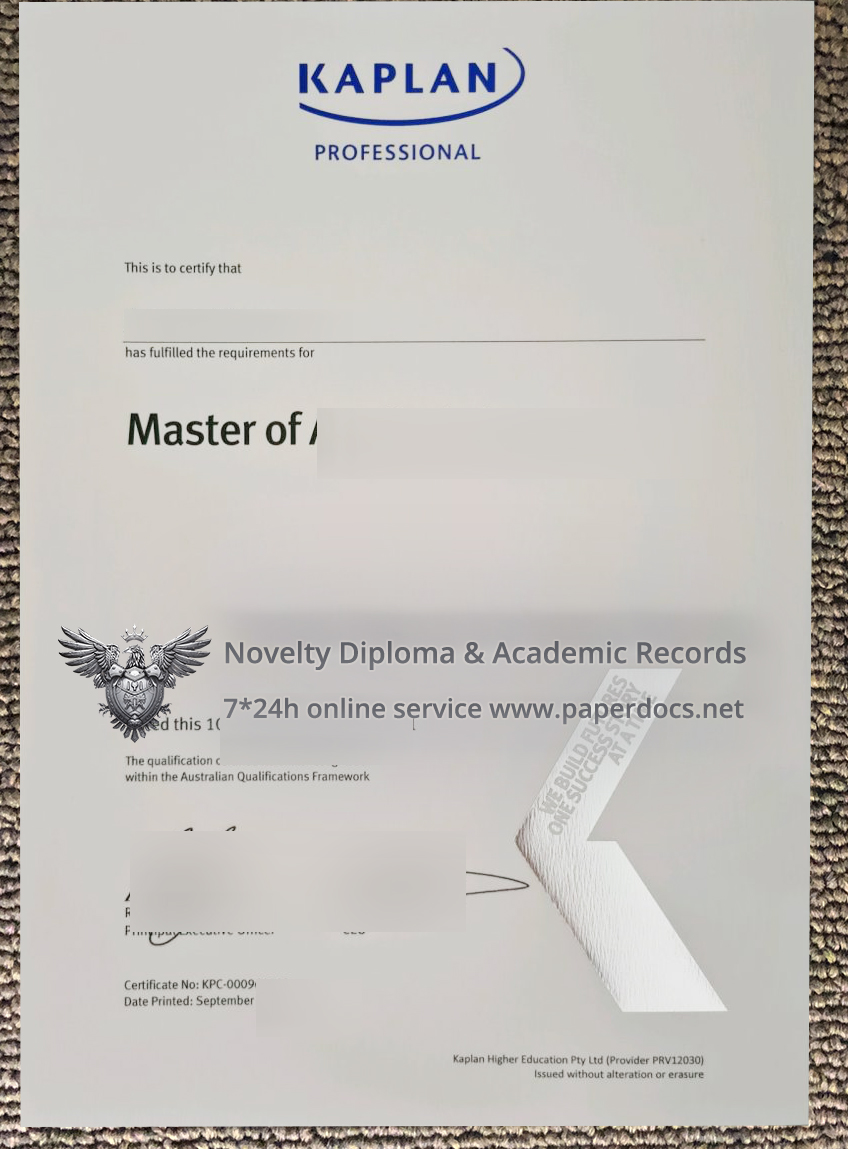 KAPLAN Professional degree sample